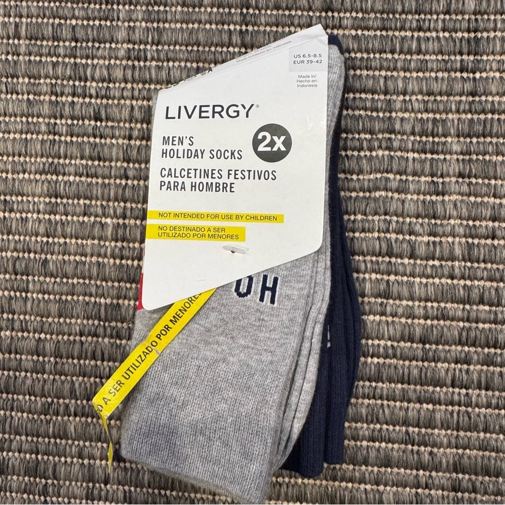 Men's 2-Pack Holiday Casual Socks - Gray & Navy